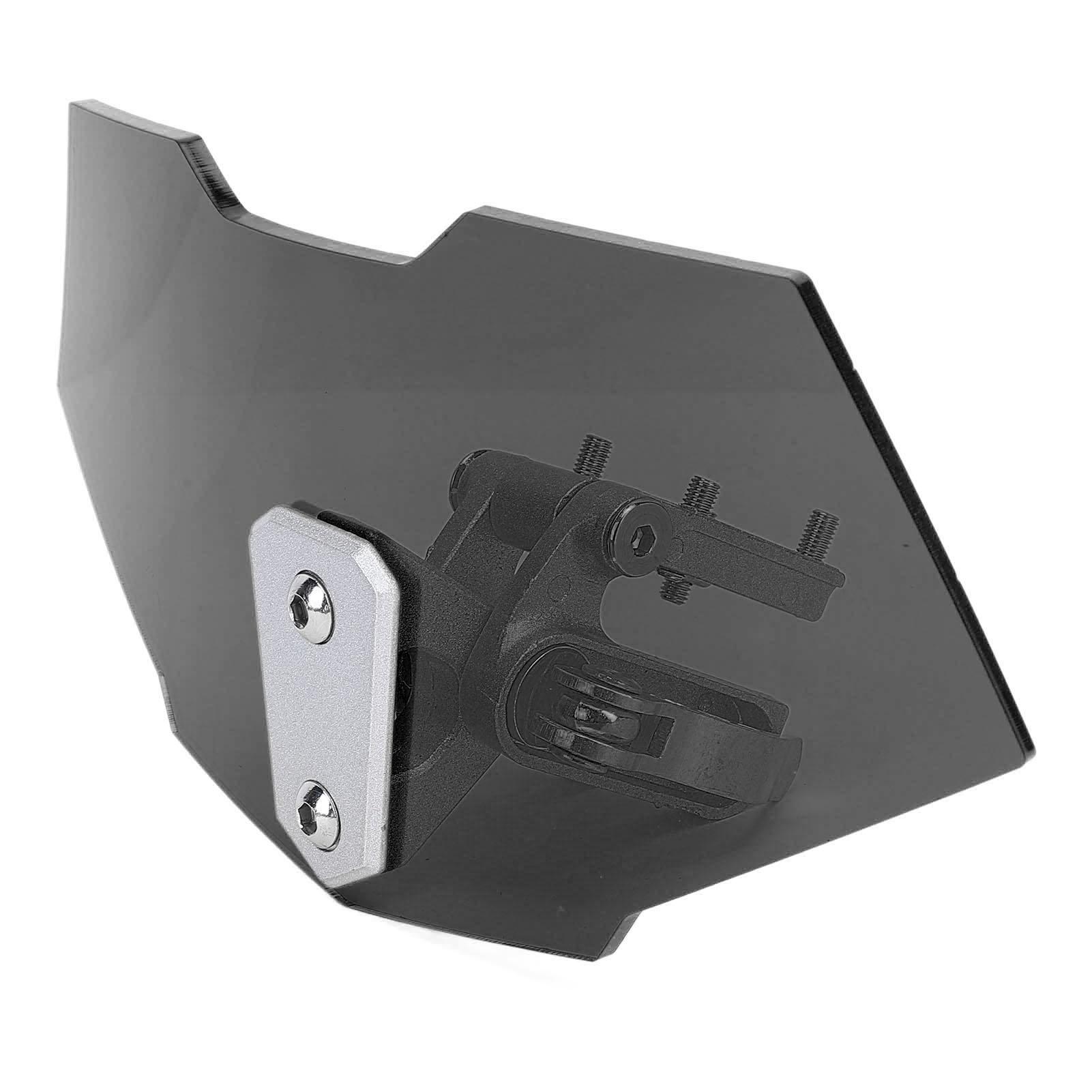 

Motorcycle Windshield Acrylic Heightened Adjustable Clip On Wind Deflector Windscreen Extension for Motorbike Black