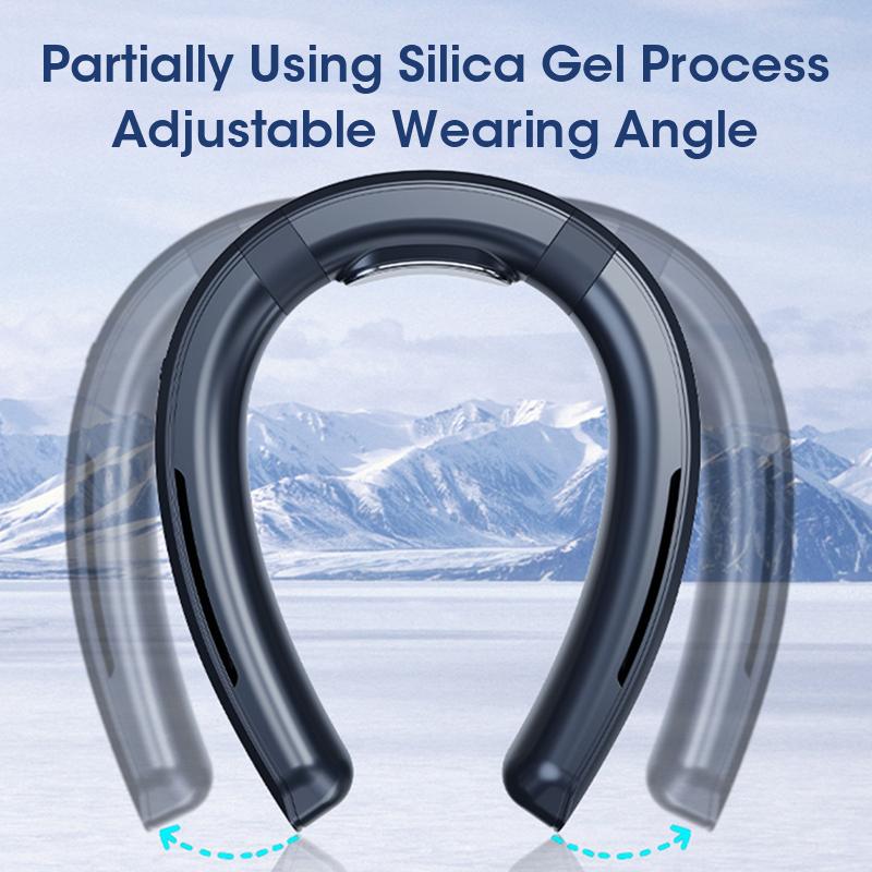 Portable Neck Fan Ice Cooling Metal USB Charging Bladeless Hanging Fan Mini Electric Neckband Wearable Cooling for Sport Student