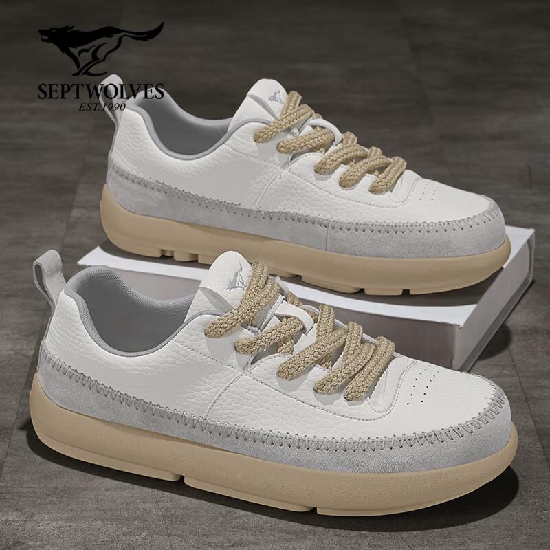 Septwolves Men s Summer Leather Casual Sneakers 42