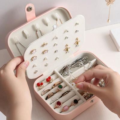 Travel Jewelry Box, PU Leather Jewelry Storage Box, Large Capacity Jewelry Box, Jewelry Storage Accessories, Travel Storage Container