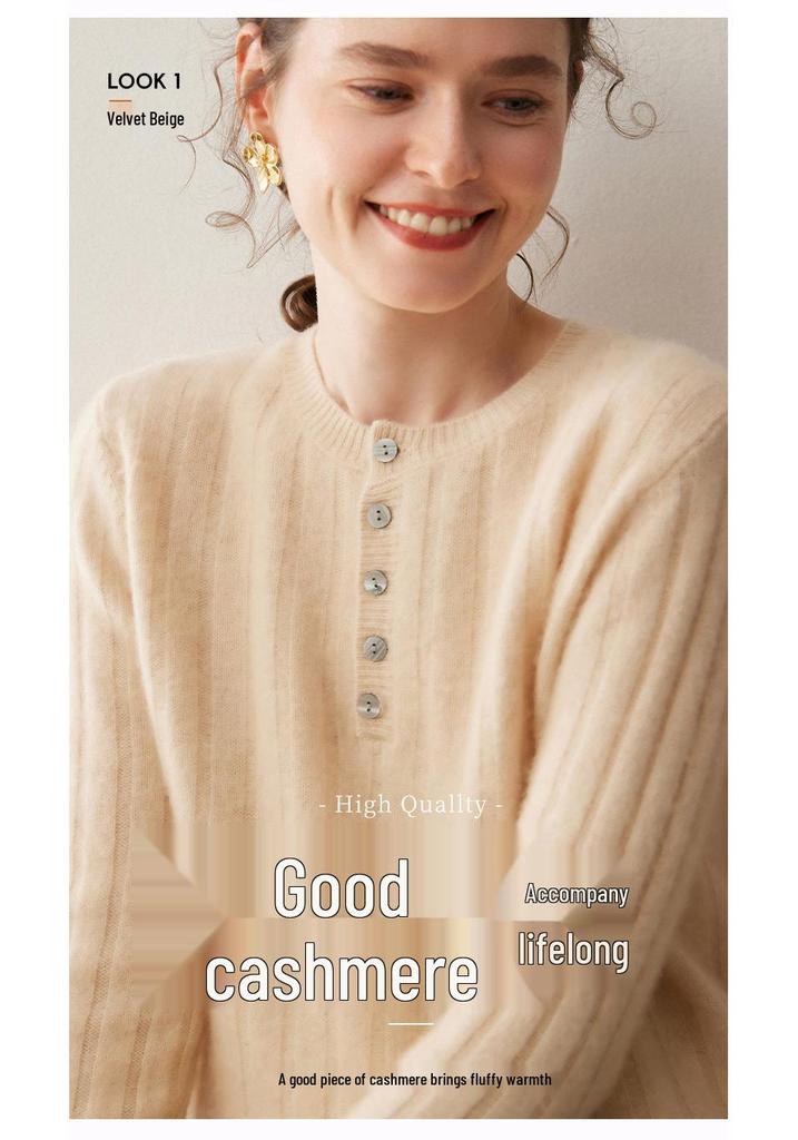 Soft Versatile Cashmere Women's Knit Solid Base Layer - Autumn/Winter