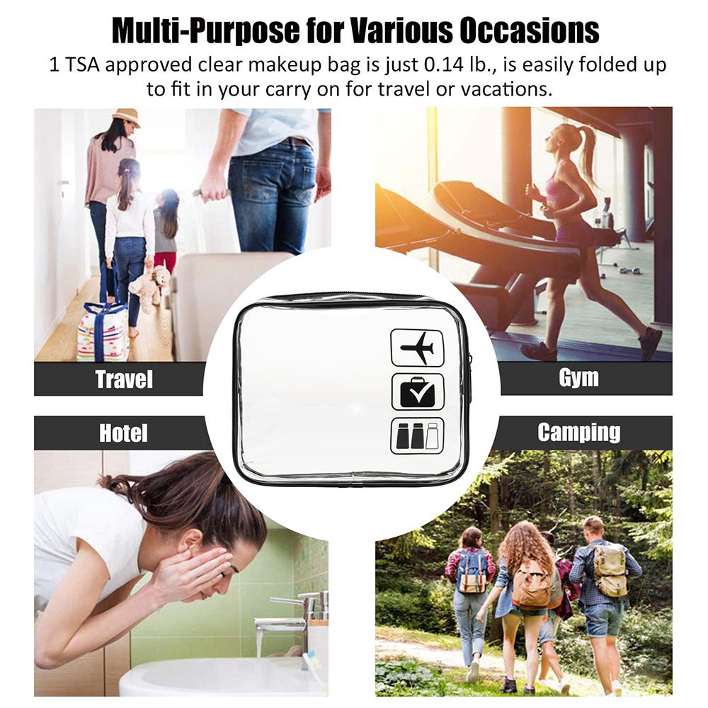 Transparent Waterproof Storage Bag 3pcs Travel Convenient Toileting Bag Minimalist Makeup Bag Pvc Transparent