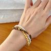 High Quality Maillard Style Natural Tiger'S Eye Stone Artificial High-Gloss Pearl Multi-Layer Bracelet Bracelet.