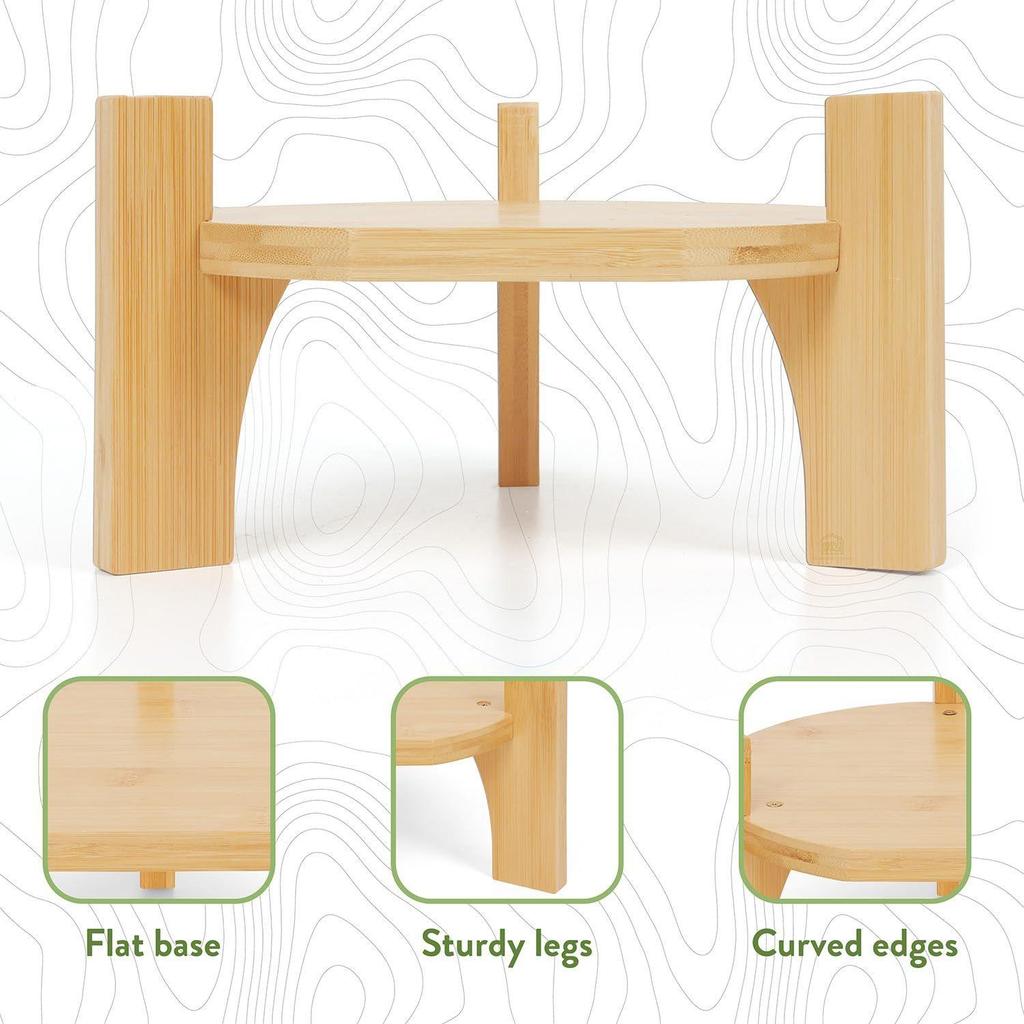 Bamboo Stand - Juice Dispenser Stand with Sturdy Legs,Non-Slip Bushes & Flat Base Detachable Water Dispenser,Mason Jar,Glass