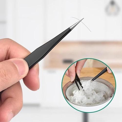 Precision Tweezers, Set of 3, High Precision, Black, Fine Tweezers, for Crafts, Model Making, Ultra-Fine, Precision, Stainless Steel, Rust-Resistant,