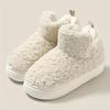 Women's Winter Slippers - Non-Slip Platform Sole, Beige House Shoes for Indoor/Outdoor, Soft Fabric Upper & Cushioned EVA Sole - Warm