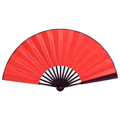 Folding Handheld Bamboo Silk Fan Calligraphy Chinese Style Fans Handmade Art Room Decor (Red)