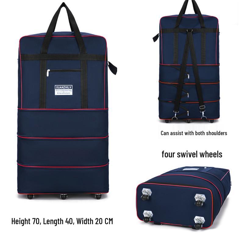 Expandable Large Capacity Foldable Travel Luggage with Universal Wheels (158 cm)