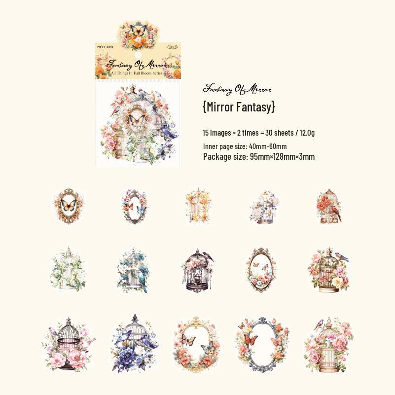 Набор белых чернильных наклеек Mò Mò PET: Túmí Wànxiàng Ретро Цветочные Наклейки для Декора Журнала DIY