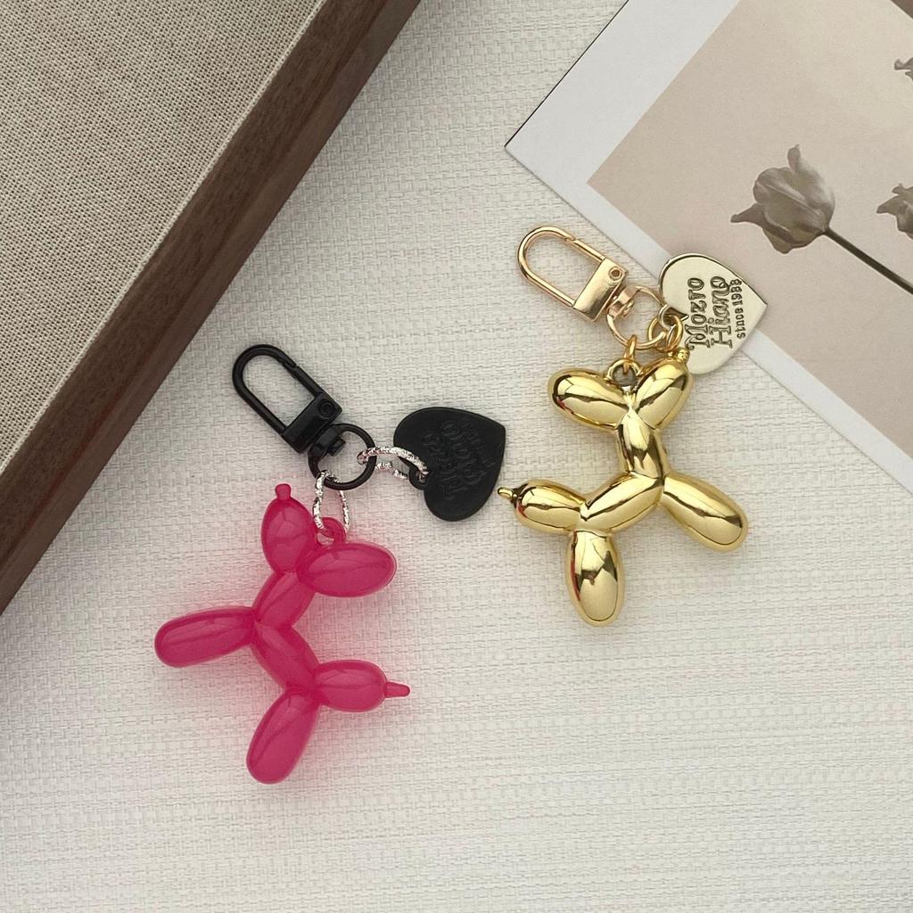Stylish Heart Balloon Dog Keychain Bag Charm - DIY Personality Pendant