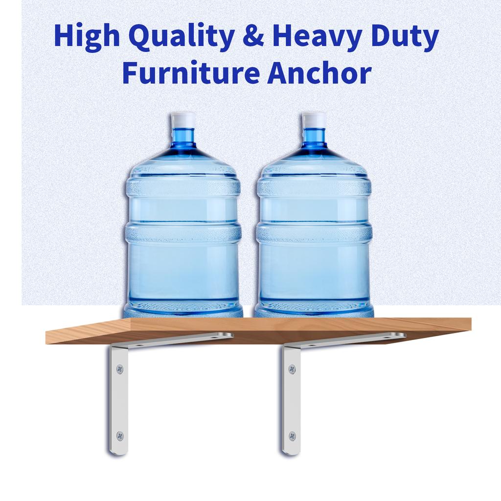 4PCS Angle Code Corner Brackets Stainless Steel Extended L-Type Support Bracket Fastener for Cabinet Drawer Table Furniture