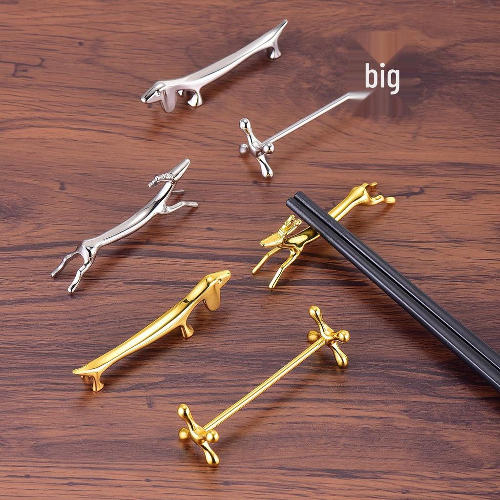 Dachshund Shape Alloy Chopstick Holder - Creative, Exquisite Tableware Rest