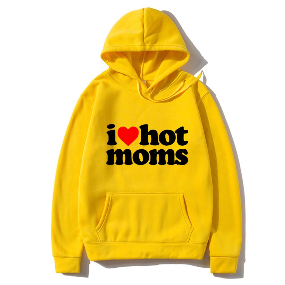 

Толстовки унисекс I Love Hot Moms, толстовки, новые забавные толстовки с принтом красного сердца Love Moms, унисекс WoUnisex, повседневный топ, пуловер, одежда унисекс XL