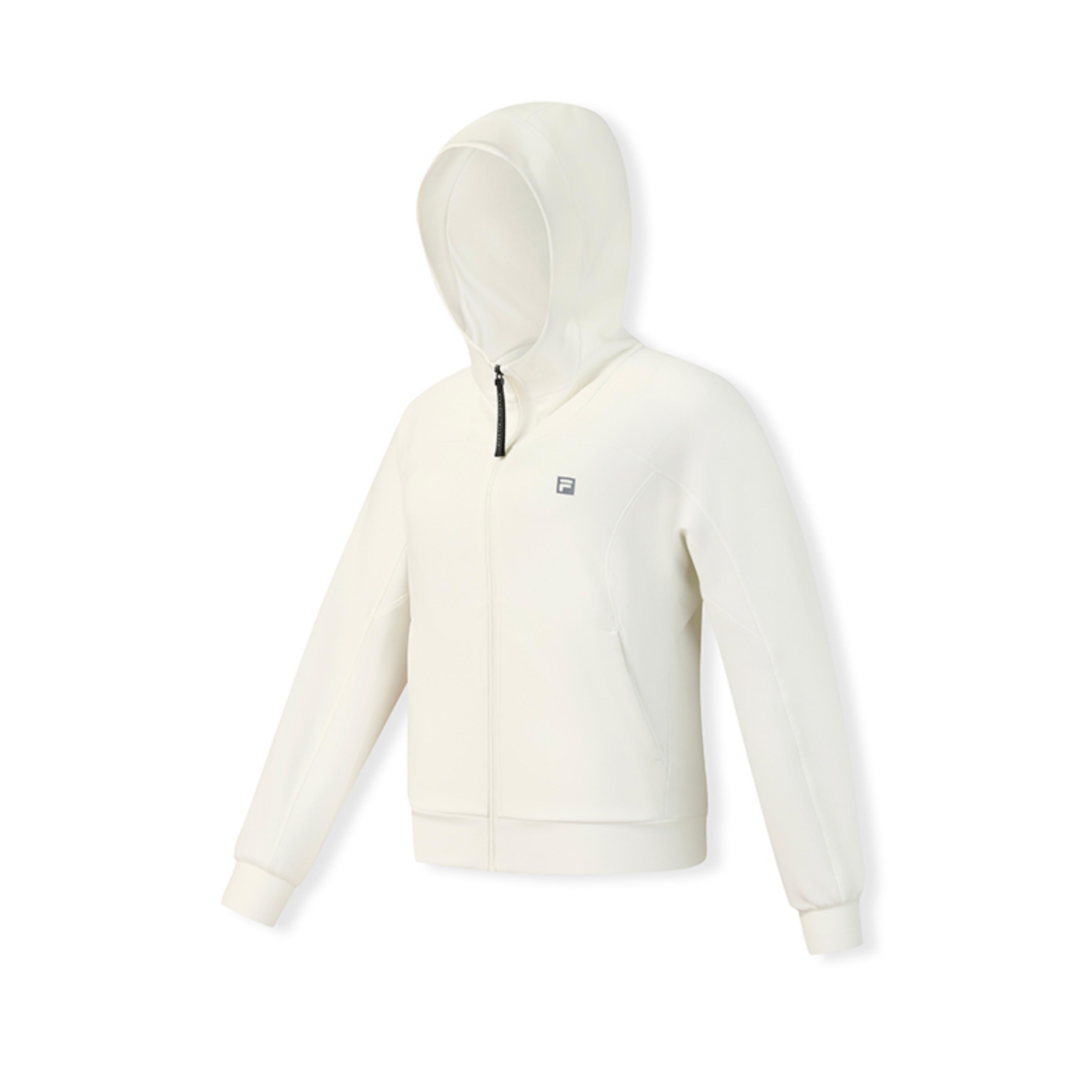 Fila Фитнес Минималистичный Классический Спортивный Тренировочный Повседневный Удобный Универсальный Худи Женские куртки Хлопковый-Конфетный-Белый A11W611502FIV XL