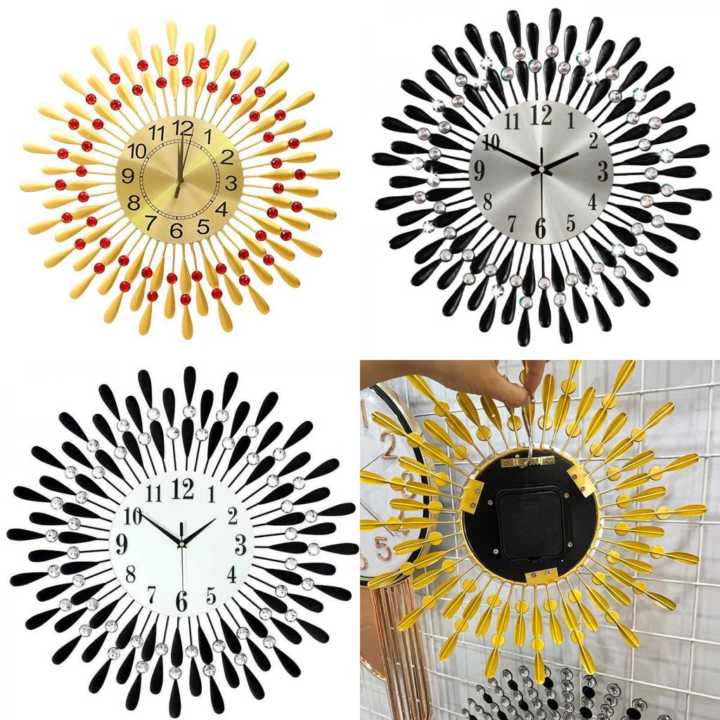Modern Iron Art Wall Clock With Silent Sweep Movement For Living Room Decor