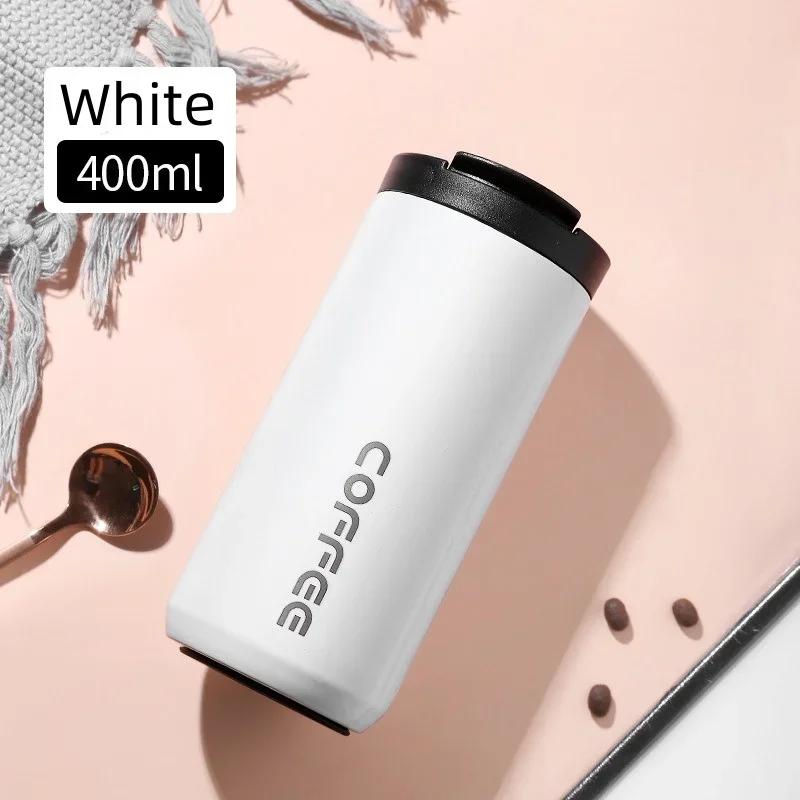 400ML Stainless Steel Thermos Cup Coffee Mug with Lid Portable Water Cup Cafe Drink Ware Insulated Multicolor Water Bottle