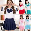 Girls Japanese School Dress Outfit Sailor Uniform Cosplay Costume Dress Fancy