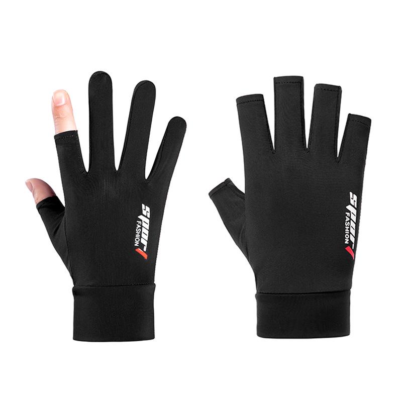 Ice Silk Fingerless Sun Protection Gloves for Men & Women: Ideal for Summer Cycling, Fishing, and Driving
