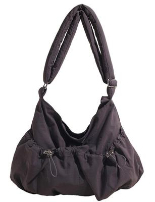 Bolsa Tiracolo Grande de Ombro em Nylon Amassado para e Viagem 1/2plus Bolsa Feminina, Capacidade, Leve, Cordão, Bolsa, Casual, Deslocamento, Escola,