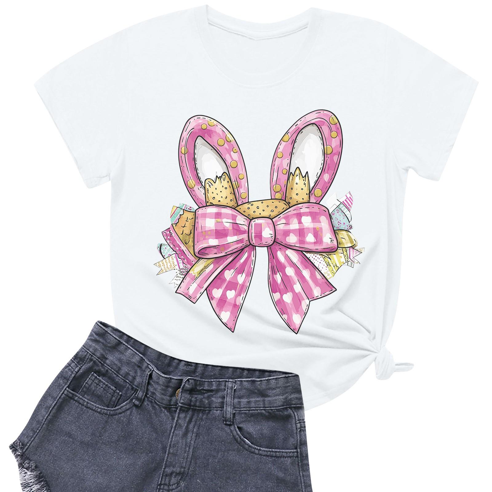 

Женская повседневная футболка с круглым вырезом и короткими рукавами с принтом L белый