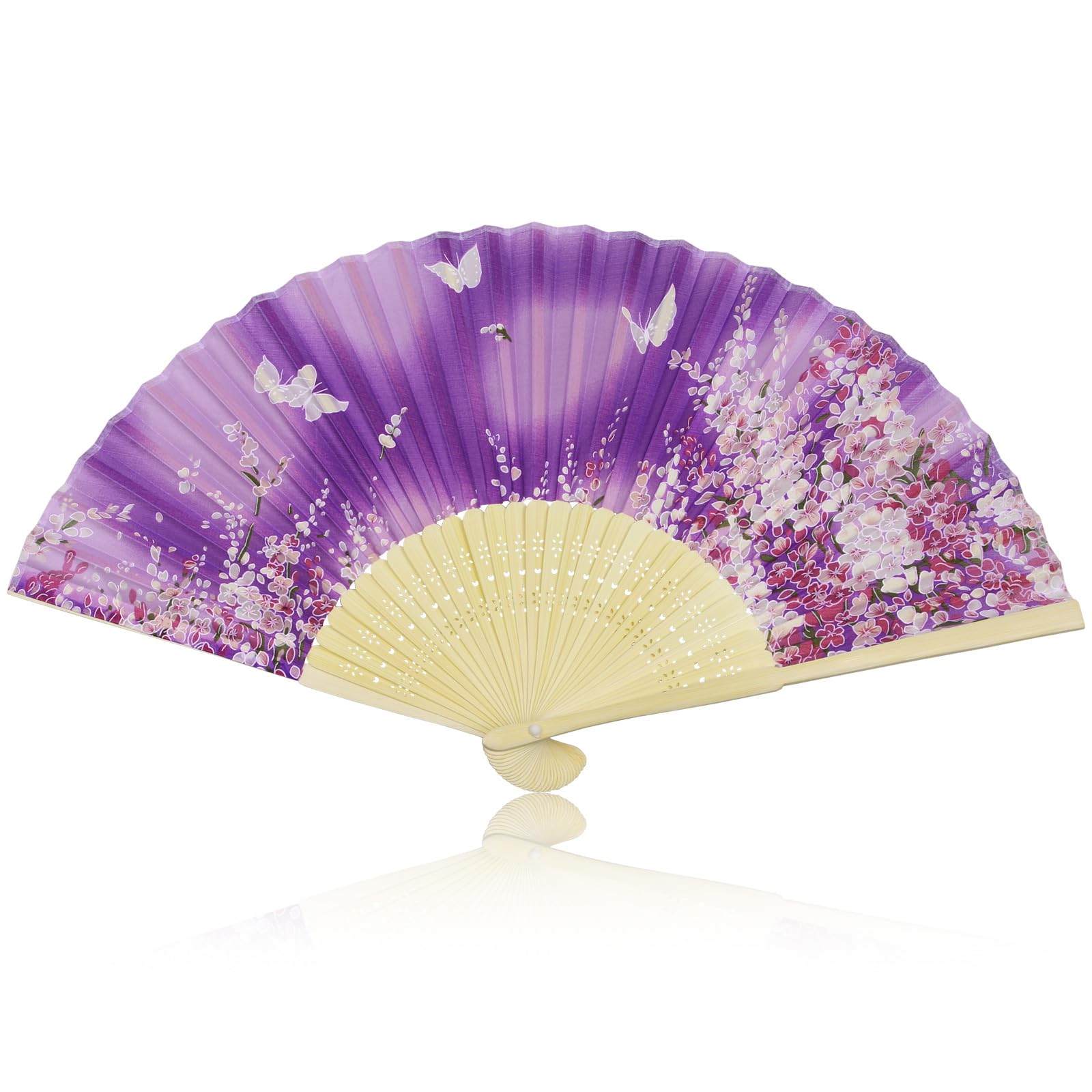 

[Morikuru] Morikuru Silk Fan 21cm Silk Fan Women s Japanese Style Lavender SG Wonder Zone TK01-12 Purple