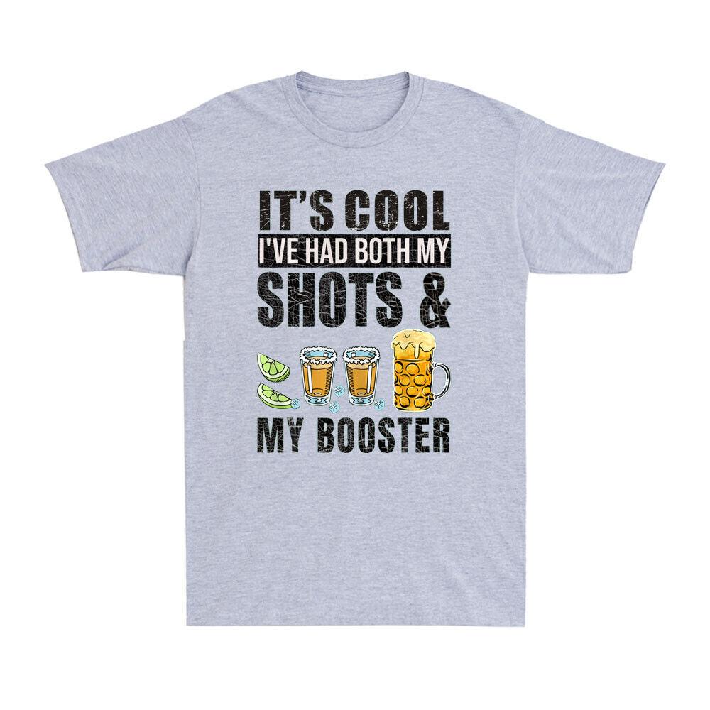 It s Cool I ve Had Both My Shots And Booster Funny Vaccine Joke Men s T-Shirt M