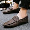 Men 'S New British Style Peas Shoes Soft Sole Breathable Casual Leather Shoes Slip On Lazy Loafers