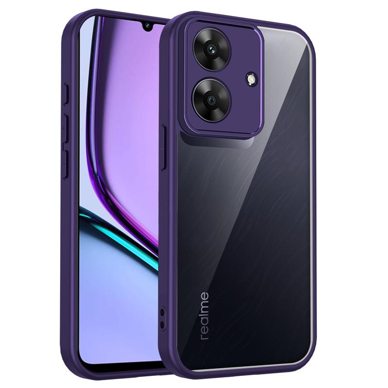 Realme Note 60 4G RMX3933 Case Shockproof Silicone Bumper Clear Back Hard Cover Matte Phone Case for Realme Note 60 4G RMX3933