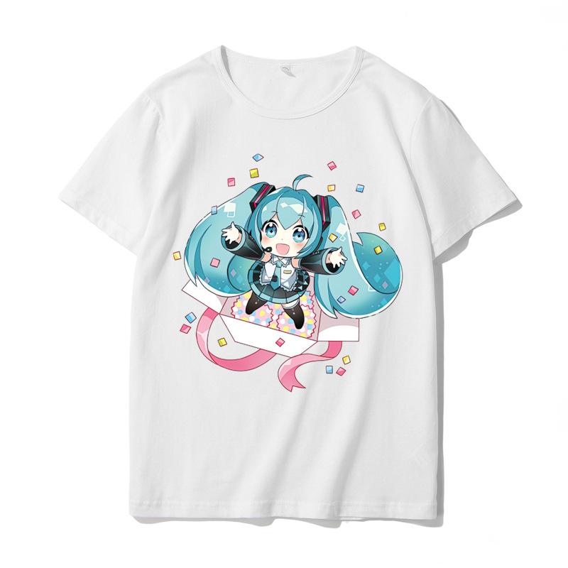 Hatsune Miku MIKU Co Branded Printed TShirt for Unisex and Unisex Anime Round Neck Summer Fashion Trend Short Sleeve