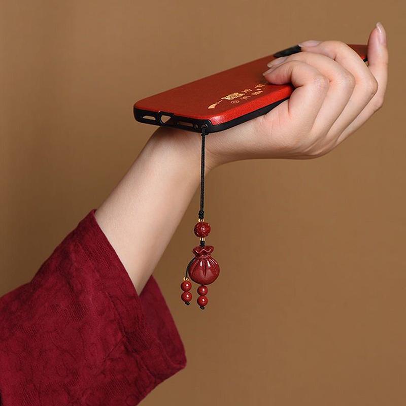 Ručně vyráběná čínská cinabaritová liška, váček na peníze, tykev, klíčenka na tašky, mobilní telefony, unisex přívěsek, dárek