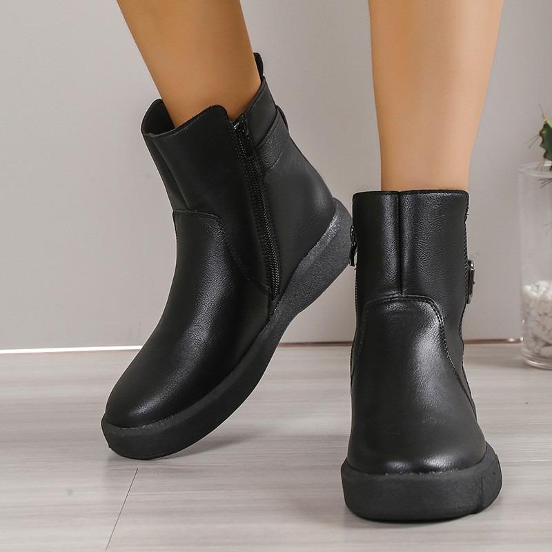Autumn and Winter New Flat-bottomed Women's Short Boots Thick-soled Martin Boots Large-size Soft-soled Chelsea Boots Single Boots