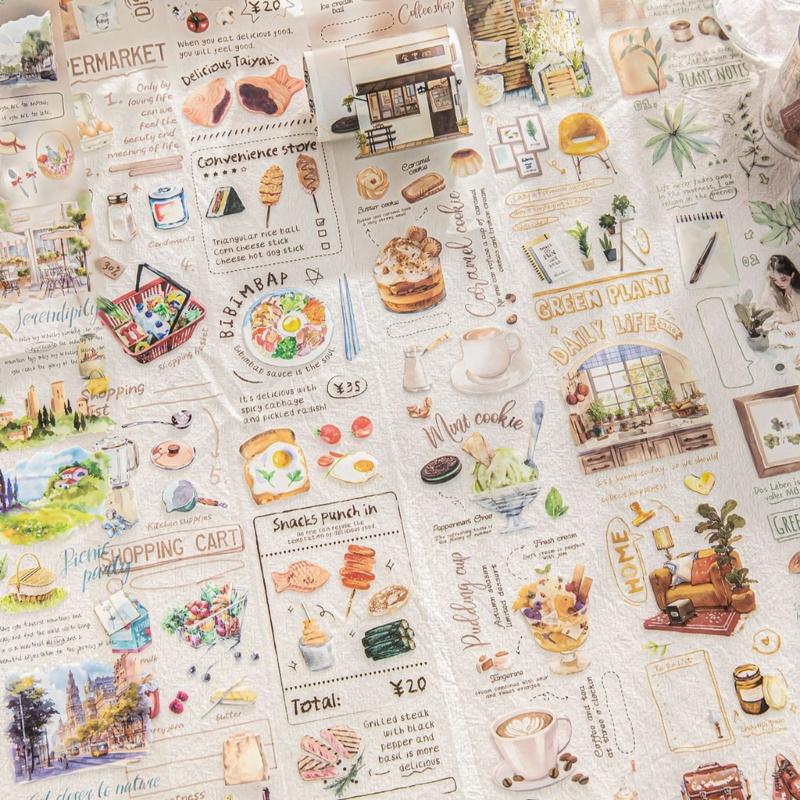 Aesthetic Decorative Tape 6mmX2M Clear PET Tape Scrapbooking Tape for Scrapbooking Journal Photo Album and Wrapping