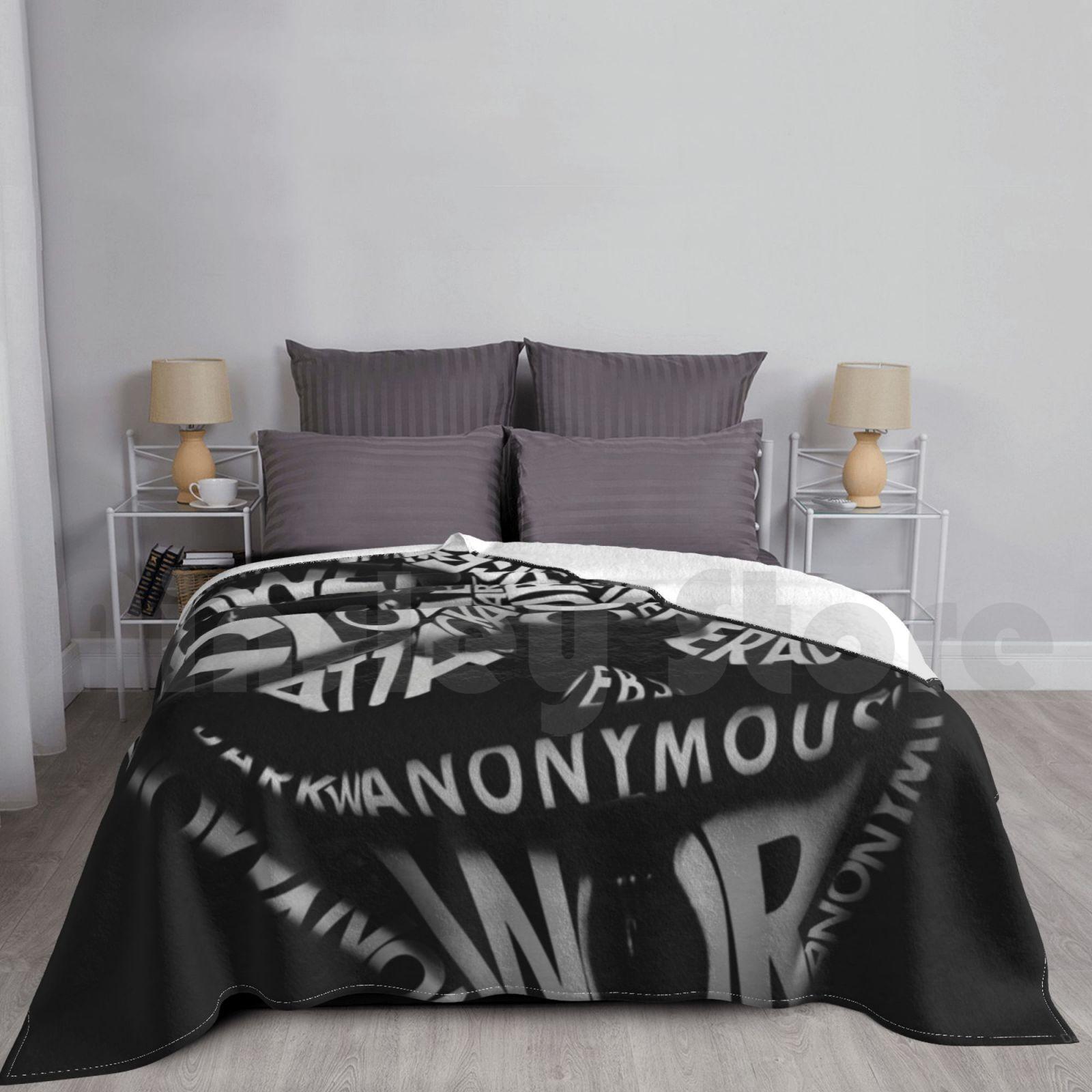 Vendetta Blanket For Sofa Bed Travel V For Vendetta V For Vendetta Face Anonymous Guy Fawkes Hacker Computer Size: 75*100cm, Weight: 230 GSM