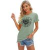 Women's Summer 3D T-shirt New Summer Simple Pattern Printed Short Sleeve Round Neck T-shirt