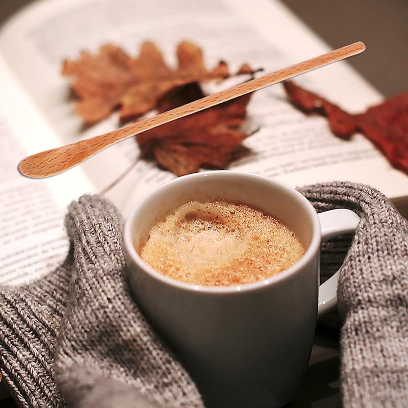 1Pc Wooden Spoon Kitchen Cooking Utensil Honey Dessert Coffee Soup Teaspoon Catering For Kitchen Long Handled Wooden Spoon