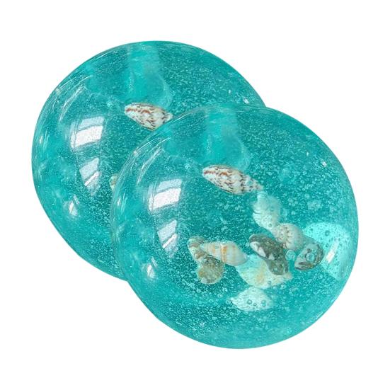 1/2Pcs Ocean Beach Stress Ball Anxiety Relief Clear Ball Squeeze Toy with Seashells Inside Office Workers Relaxation Sensory Ball