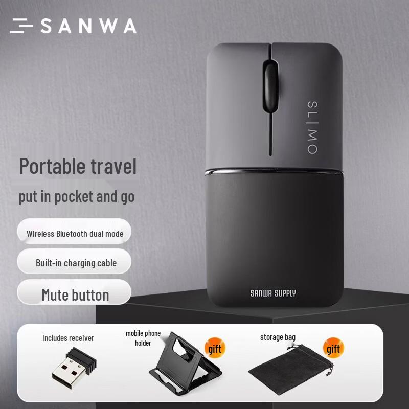 Mini Mouse Wireless Portatile a Doppia Modalità Sanwa
