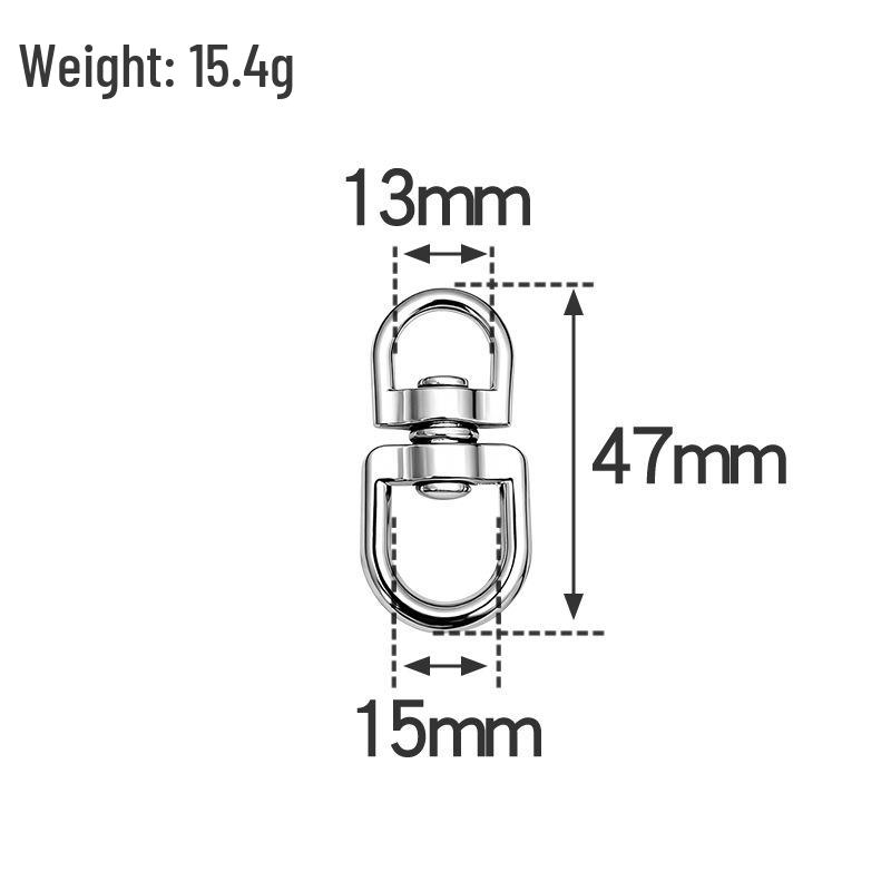 8-Shaped Rotatable Metal Buckle: Universal Nickel-Plated Hardware for Luggage and Backpack Straps
