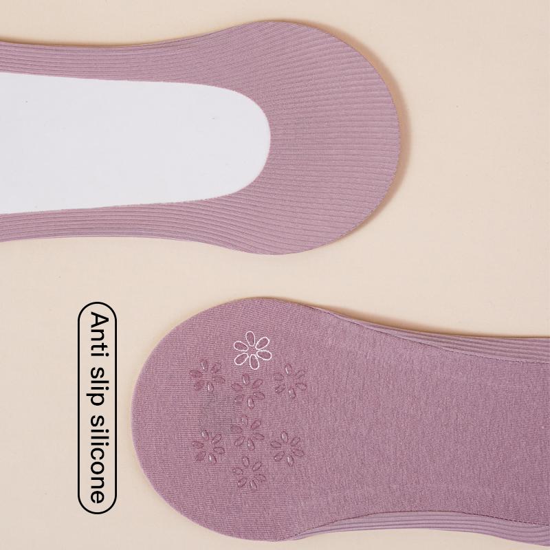 4 Paar Damen Sommer Dünne Socken Slipper Silikon Rutschfest Eis Seide Kniestrümpfe Nahtlos Unsichtbar Mädchen Uni Bootssocken Korea