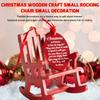 Red Single Christmas Wooden Craft Small Rocking Chair Commemorative Decoration A Chair And Hang Tag Set