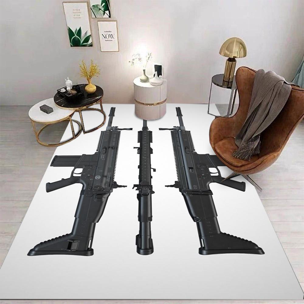 AK Gun Carpet Cartoon Living Room Bedroom Kitchen Sofa Table Balcony Rug Non-slip Washable Mat Exquisite Home Ornaments