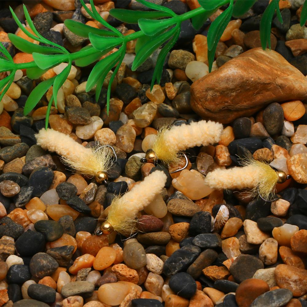 7# Brass Bead Head Mop Fly Trout Bass Grayling Crappie Blue Gill Perch Steelhead Fly Fishing Flies Lure Bait