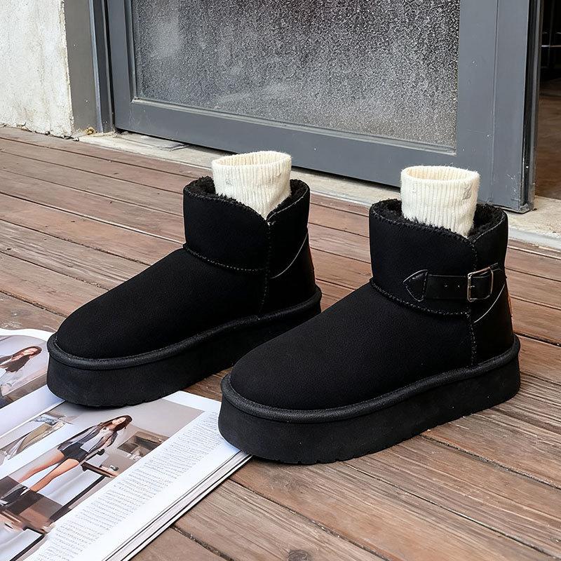 Fashion fur warm thick-soled snow boots women's winter velvet thickened new cotton shoes