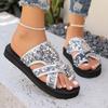 Fashion Women Flip Flops Casual Sequins Anti-Slip Slippers Women Platform Sandals Beach Open Toe Slippers 2024 Summer New Slides Women