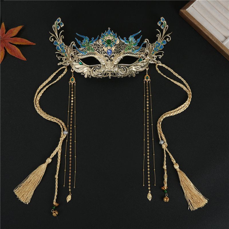 Peacock fairy mask ancient style exotic peacock style high value hair accessories Hanfu headgear accessories super fairy Hepburn