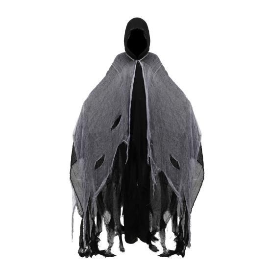

Хэллоуинский плащ с капюшоном для взрослых, средневековый плащ ведьмы/колдуна, унисекс, костюм призрака для косплея, костюм Крика для костюмированной вечеринки, косплея