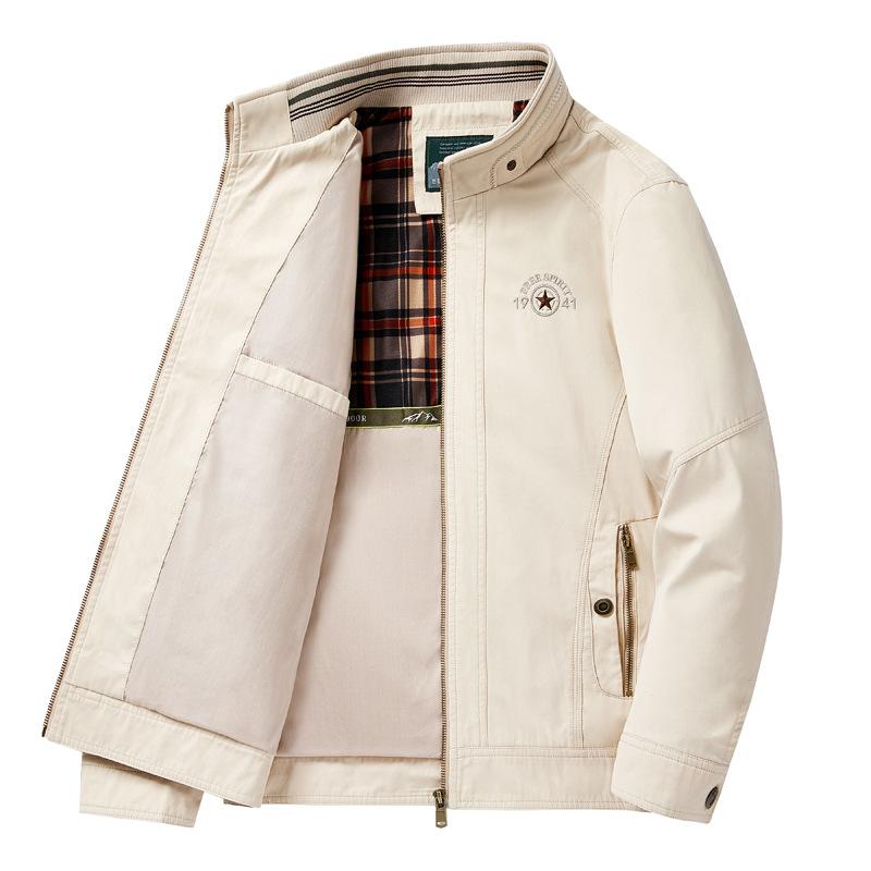 Spring and Autumn Large Size Cotton Jacket Versatile Business Casual Versatile Men's Top