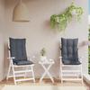 VidaXL Set of 2 High Back Chair Cushions, Waterproof Seat Pad, Non-slip Outdoor Cushion Garden 377602