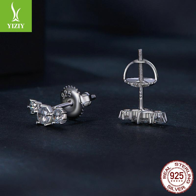 Exquisite And Small Star Moissanite Stud Earrings, Minimalist Premium Style S925 Sterling Silver Threaded Earrings.