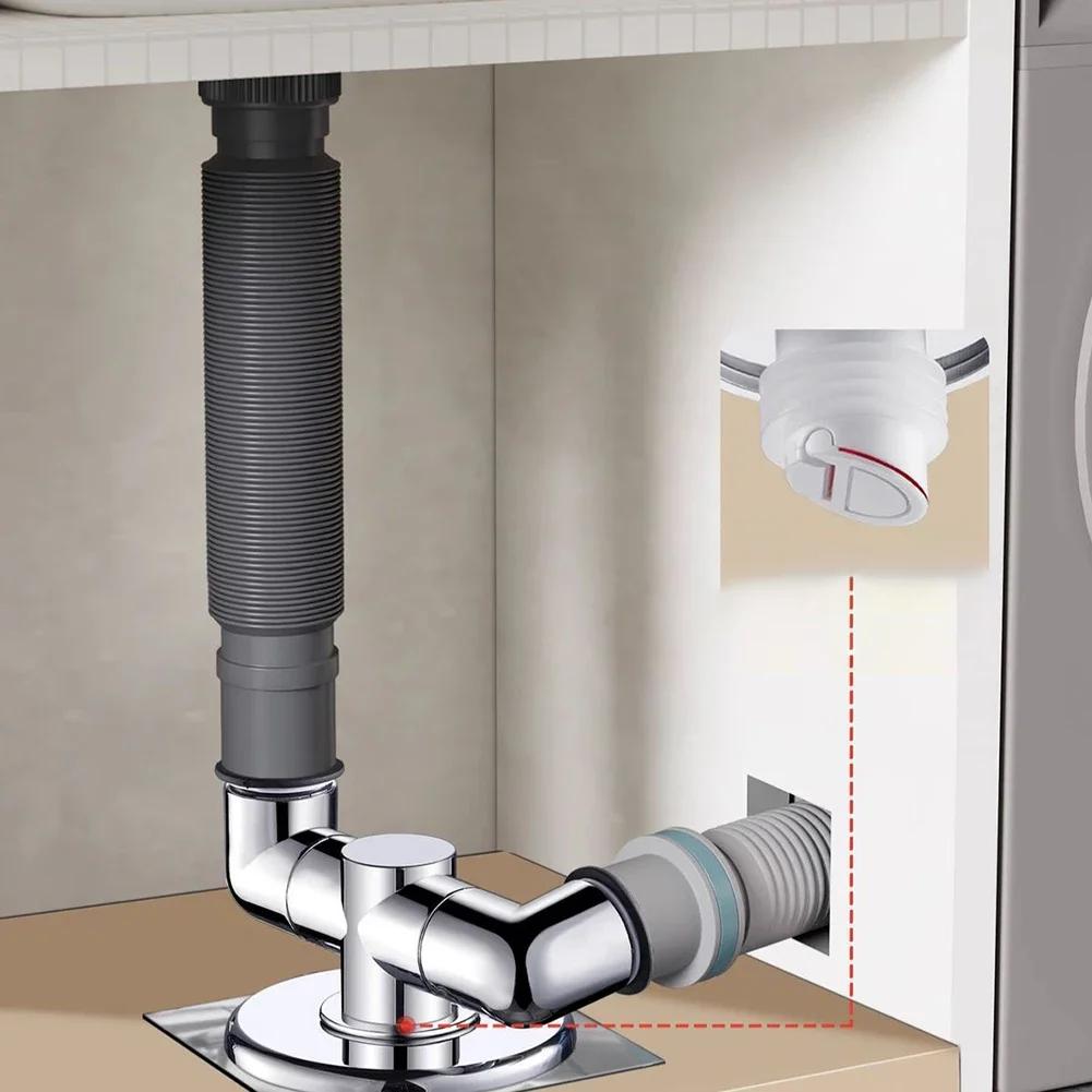 Floor Drain Adapter Washing Machine Sewer Elbow Pipe Connector Tees Joint Dishwasher Connector Anti Odor Drainage Drains